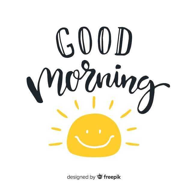 Free vector good morning lettering  design