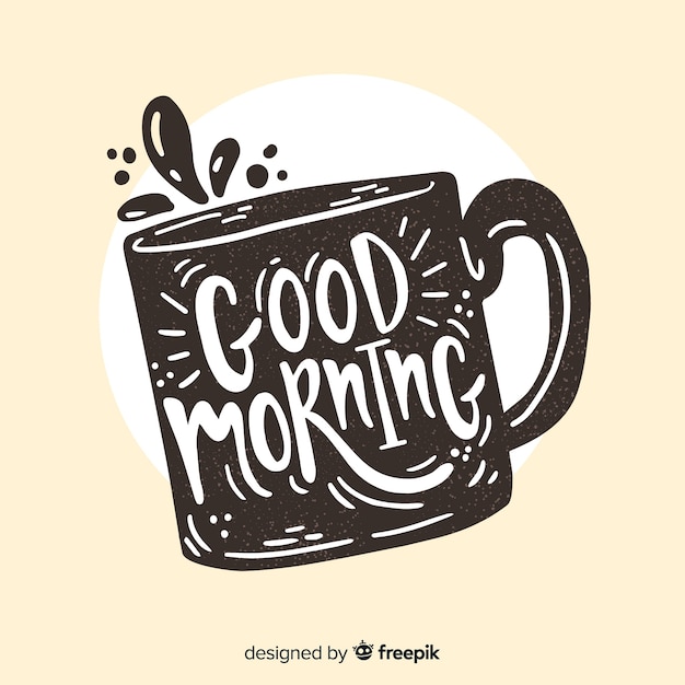 Free Vector good morning lettering hand drawn design