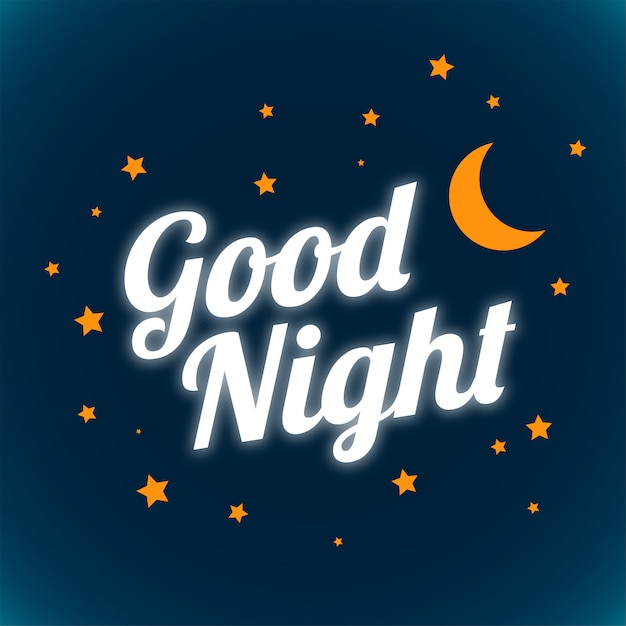 Good night and sweet dreams glowing lettering design