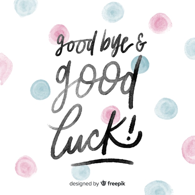 Free vector goodbye watercolor dots lettering background