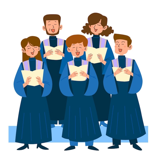 Free vector gospel choir singing illustration