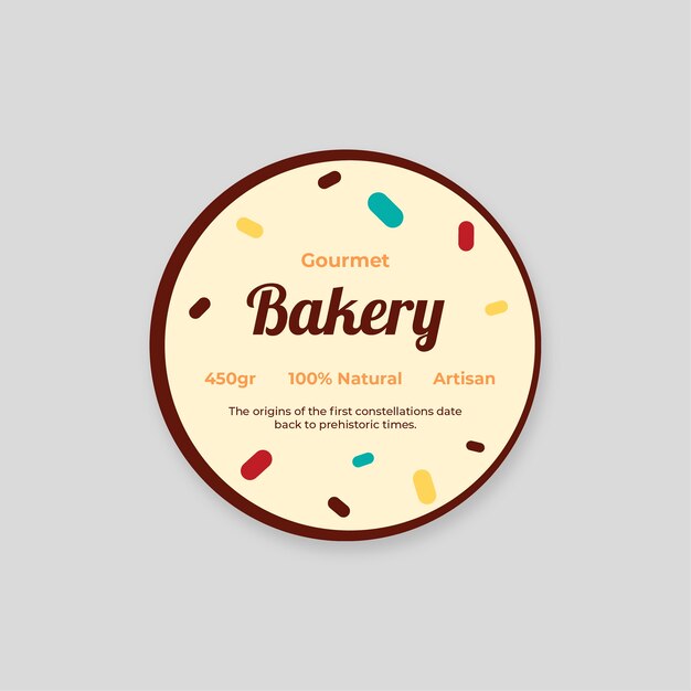 Gourmet bakery packaging circle sticker