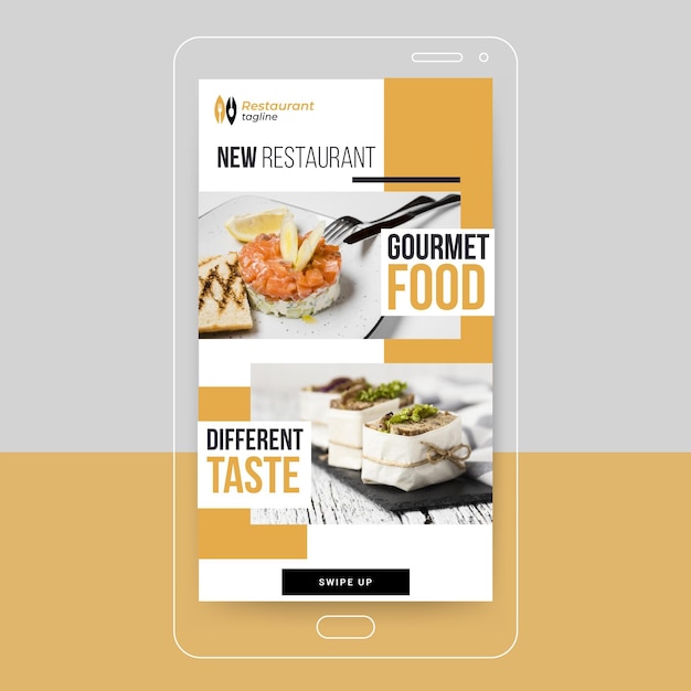 Gourmet food instagram story