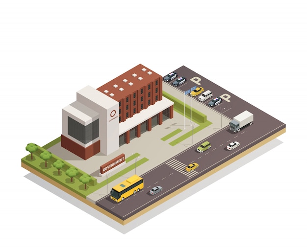 Government Building Outdoor Isometric  