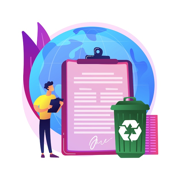 Free vector government mandated recycling abstract concept   illustration. ecological regulations, local recycling law, municipal solid waste, recyclable materials, curbside program