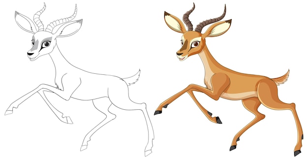 Free Vector graceful gazelle in motion illustration