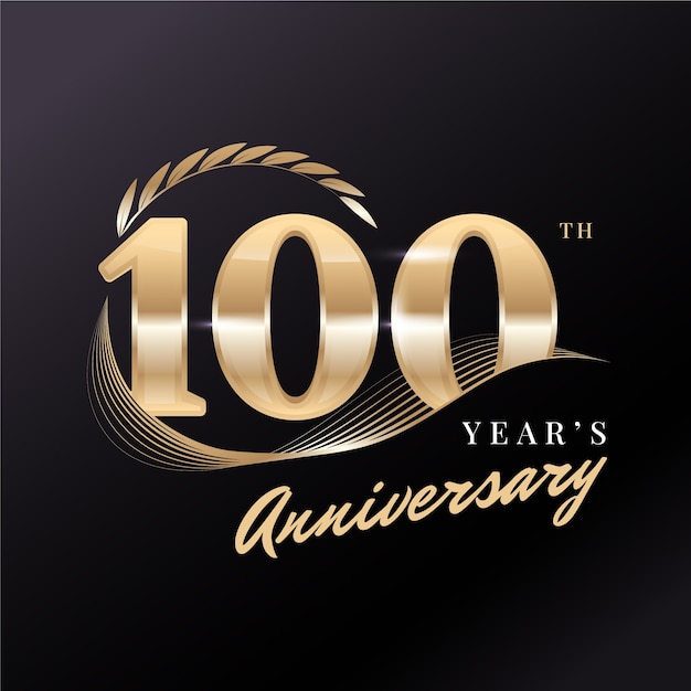 Gradient 100th birthday logo