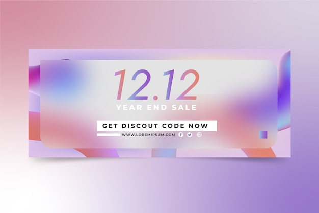 Gradient 12.12 sale horizontal banner