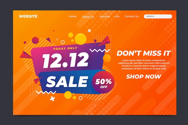 Gradient 12.12 sale landing page template