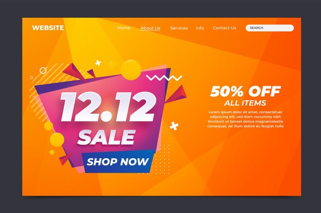 Gradient 12.12 sale landing page template