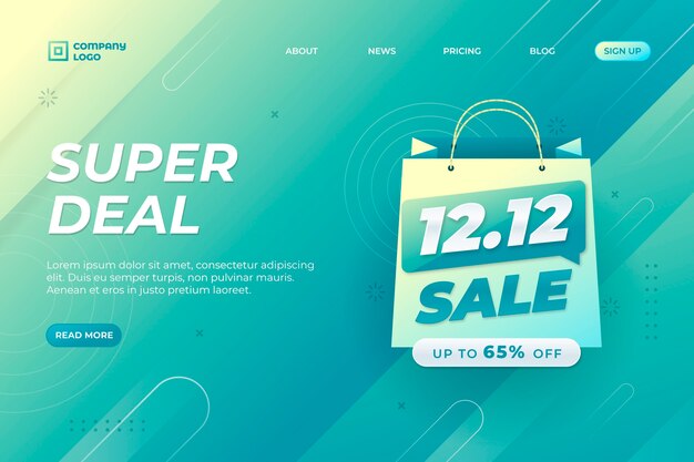 Gradient 12.12 sale landing page template