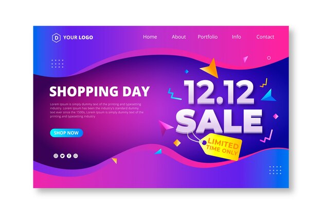 Gradient 12.12 sale landing page template