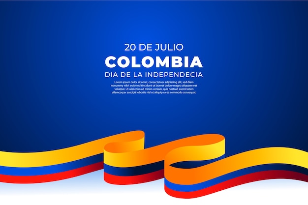 Free Vector gradient 20 de julio background with colombian flag colors