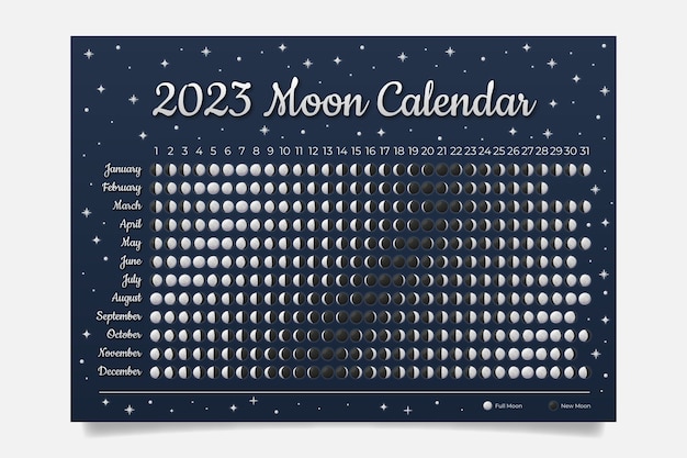 Gradient 2023 lunar calendar template