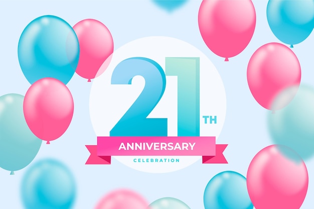 Free vector gradient 21 anniversary background