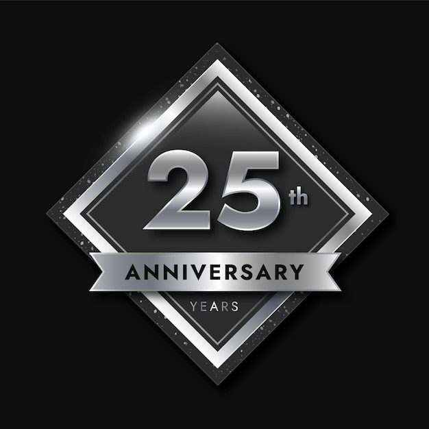 Free vector gradient 25th anniversary or birthday design