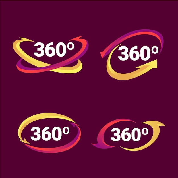 Free Vector gradient 360 degrees icons