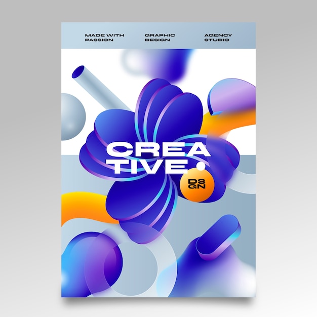 Gradient 3d abstract poster design