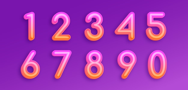 Free Vector gradient 3d numbers element