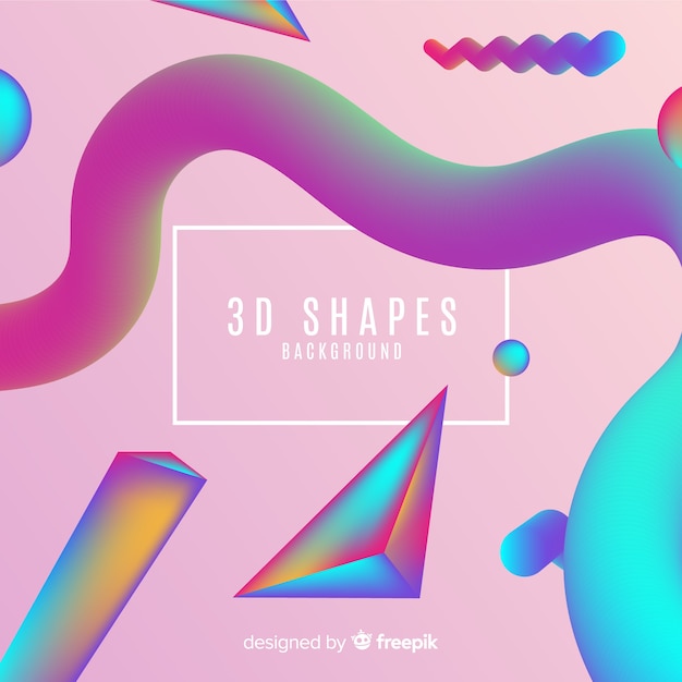 Gradient 3d shapes background