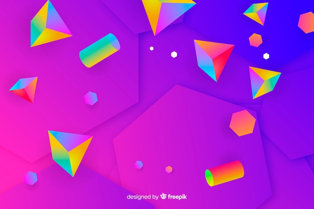 Gradient 3d shapes background