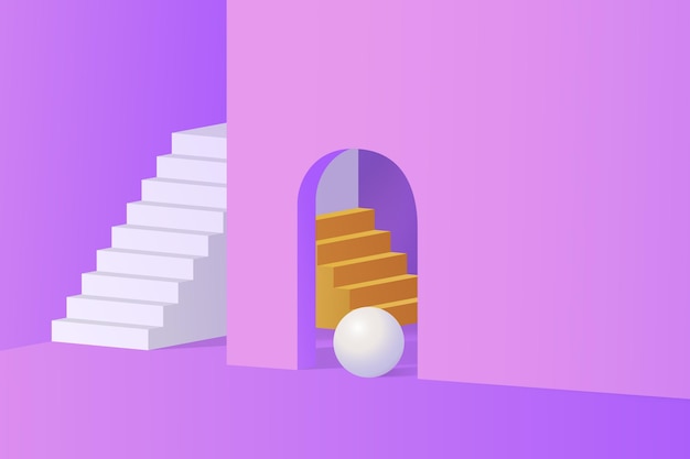 Gradient 3d stairs background