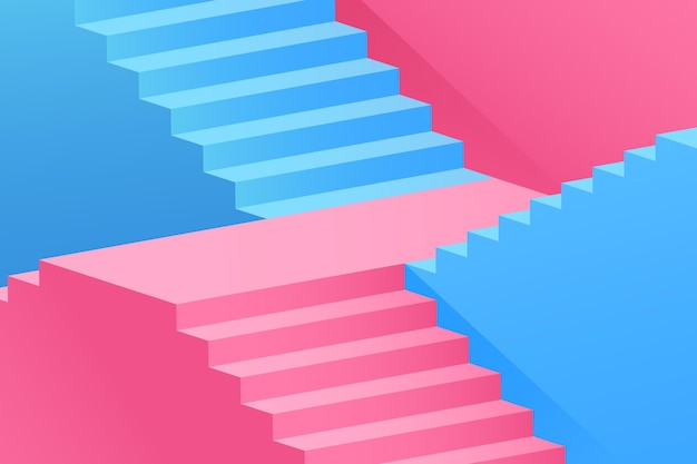 Free Vector gradient 3d stairs background