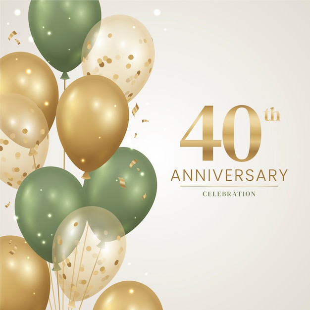 Gradient 40th anniversary card