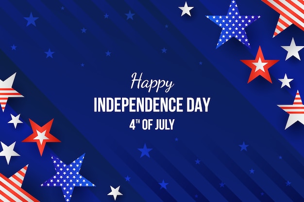 Free vector gradient 4th of july background with stars