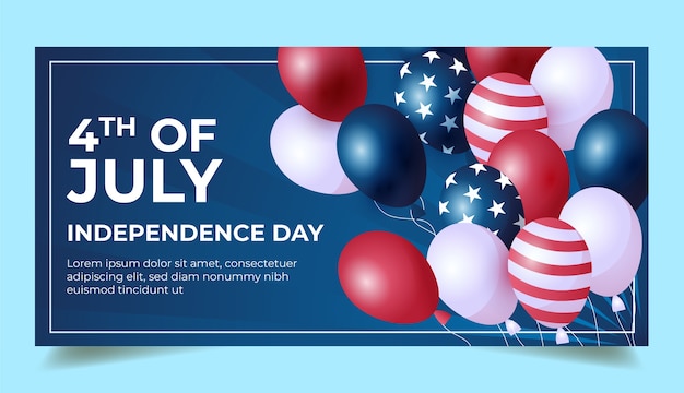 Gradient 4th of july banner