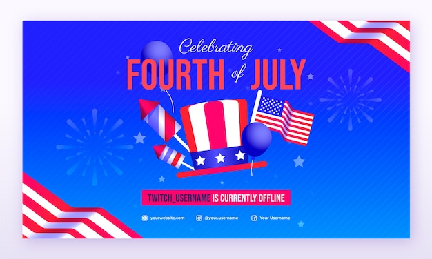 Gradient 4th of july twitch background