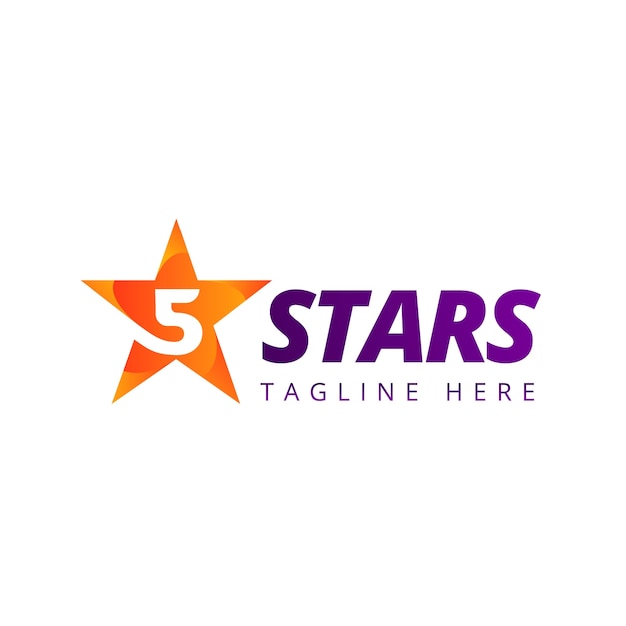 Gradient  5 star logo template