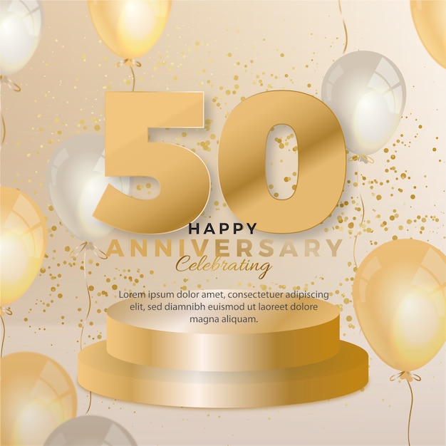 Gradient 50th anniversary and birthday