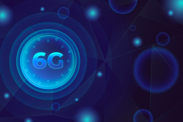 Free Vector gradient 6g technology background