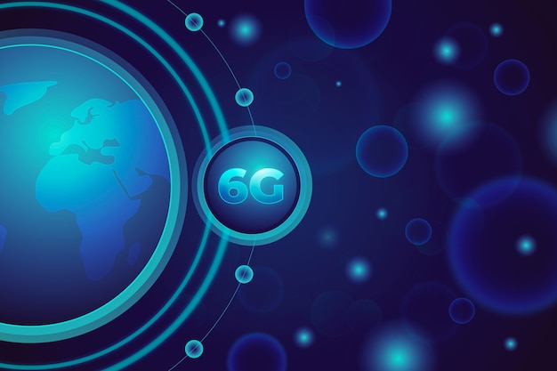 Gradient 6g technology background