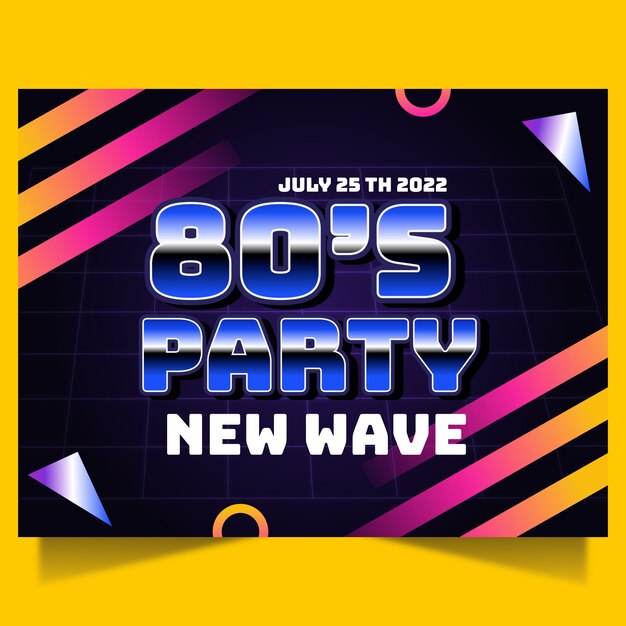 Gradient 80s party photocall template