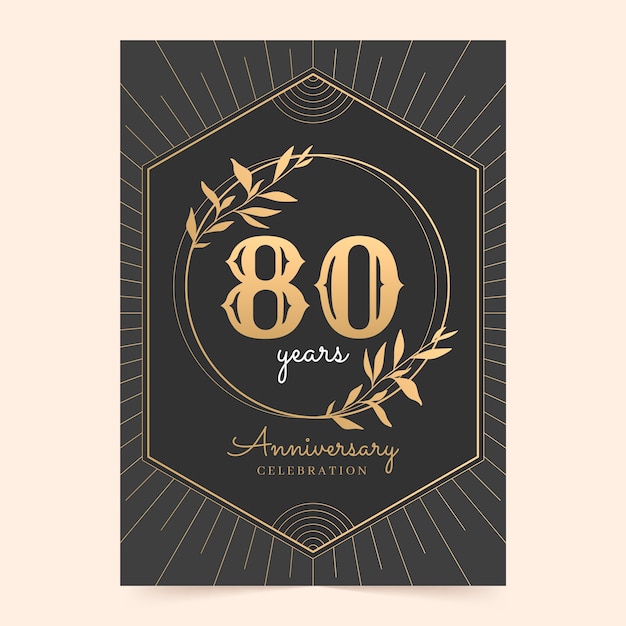 Gradient 80th birthday invitation