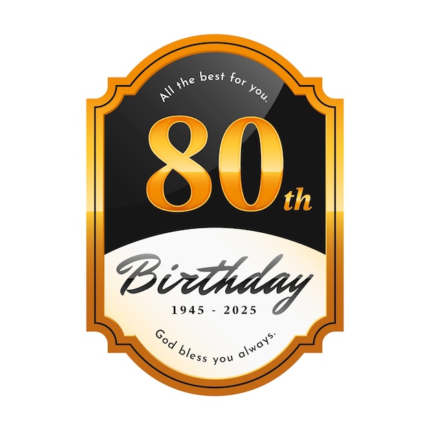 Free Vector gradient 80th birthday logo