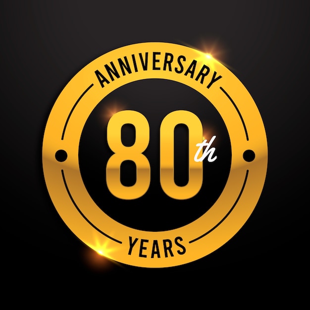 Free Vector gradient 80th birthday logo