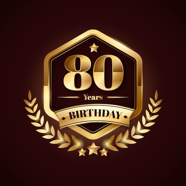 Free Vector gradient 80th birthday logo