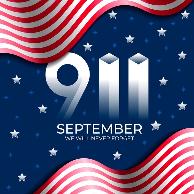 Gradient 9.11 patriot day illustration