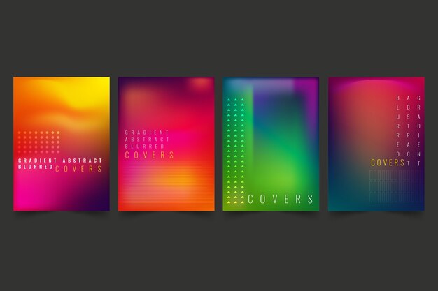 Gradient abstract blurred cover collection