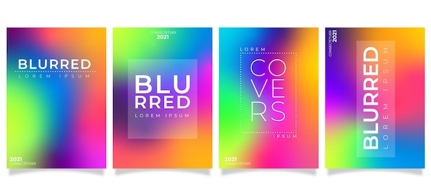 Gradient abstract blurred covers collection