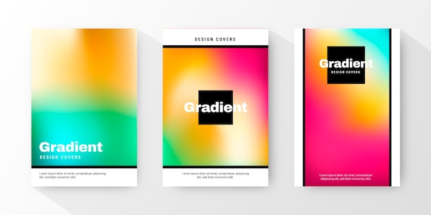 Gradient abstract blurred covers collection