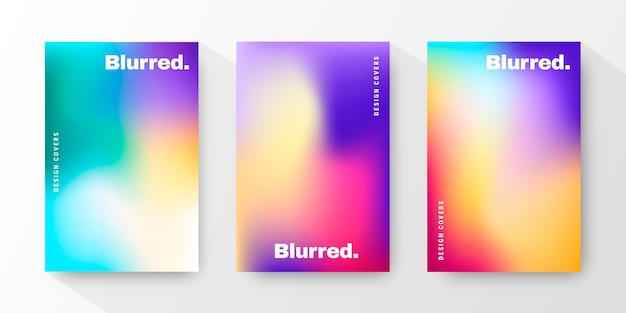 Free vector gradient abstract blurred covers collection