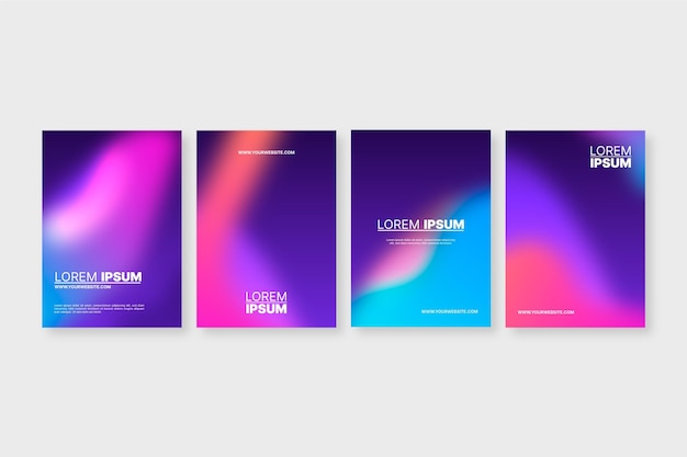 Gradient abstract blurred covers collection