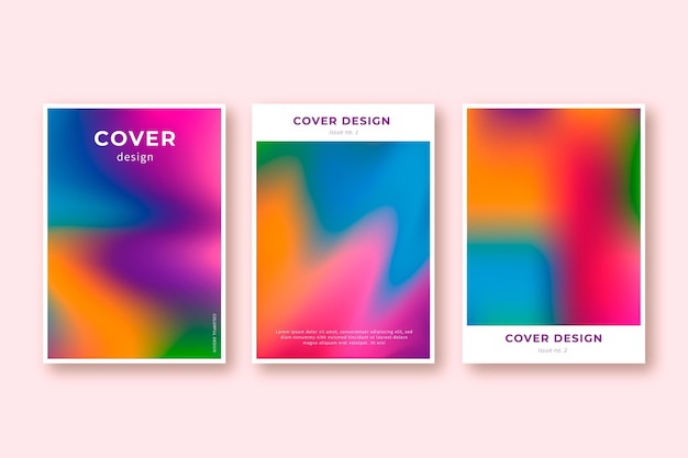 Gradient abstract blurred covers collection