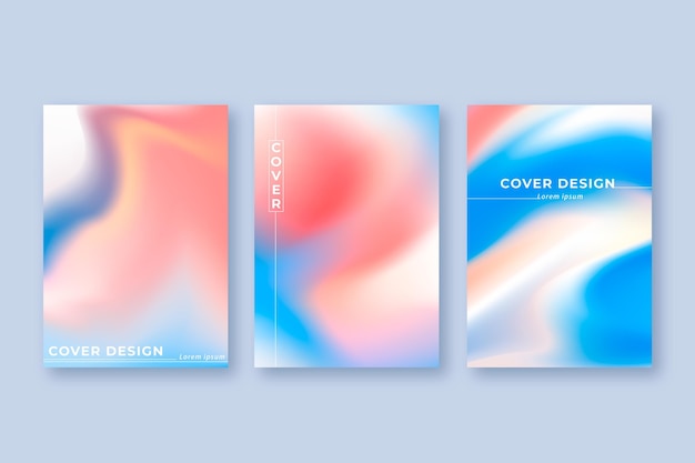 Gradient abstract blurred covers collection