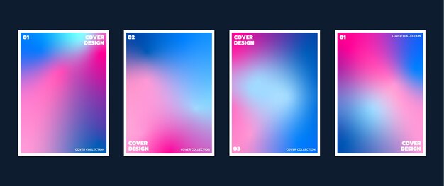 Gradient abstract blurred covers collection