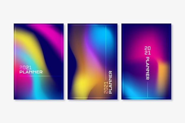 Gradient abstract blurred covers collection